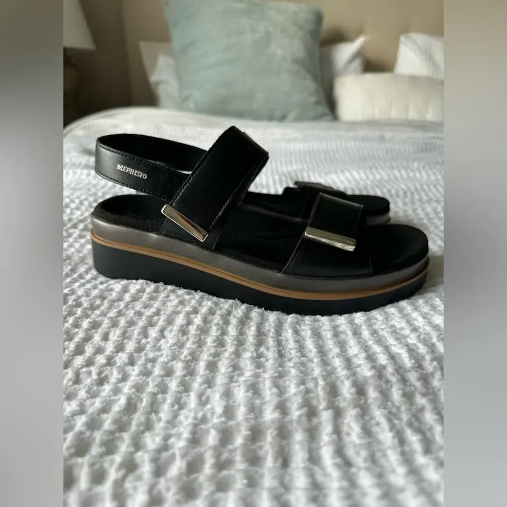 Mephisto Womens Dominica Leather Sandal - Black Leather NEW - Picture 8 of 14